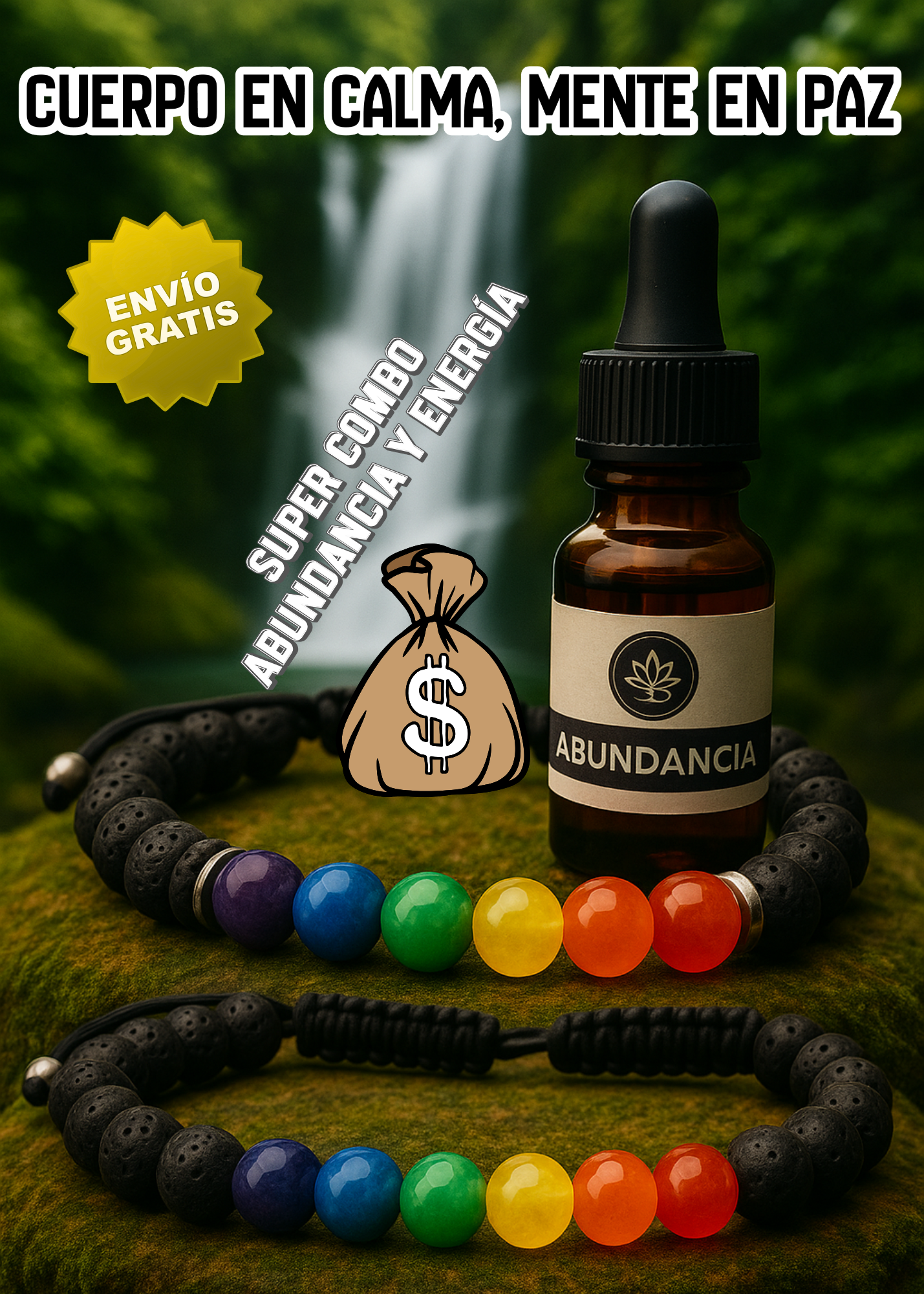 Kit Abundancia : Lleva 2 Pulseras 7 Chakras GRATIS  Aceite Abundancia+ PDF