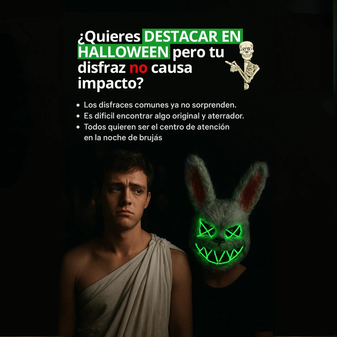 Mascaras de Halloween en peluche luz led