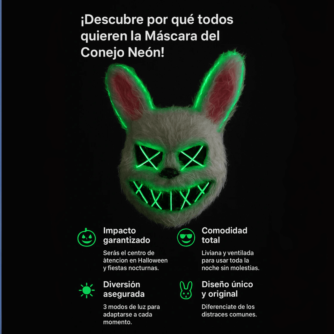 Mascaras de Halloween en peluche luz led