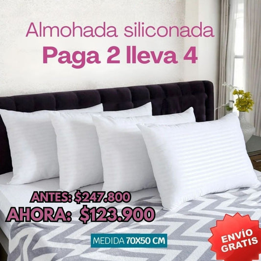 OFERTA ESPECIAL Almohadas Siliconadas  PAGA 2 LLEVA 4 (70x 50 cm)