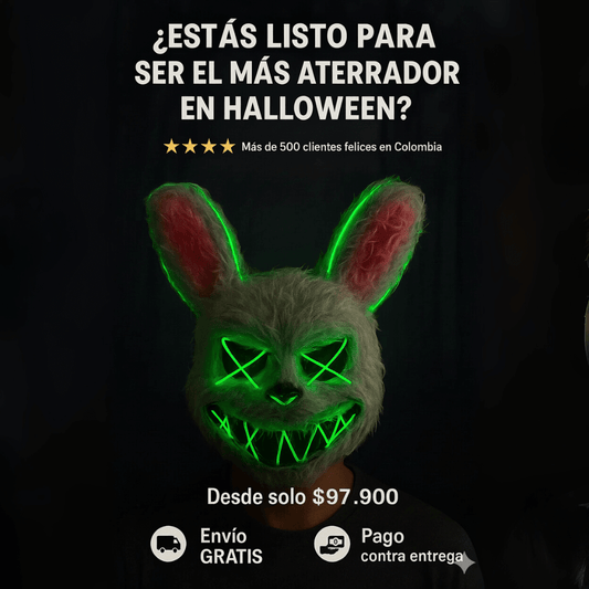 Mascaras de Halloween en peluche luz led