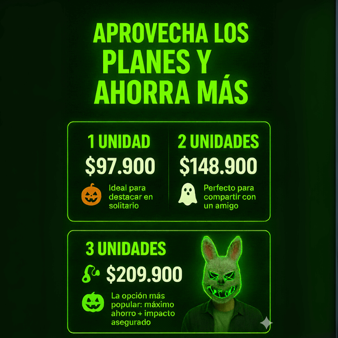 Mascaras de Halloween en peluche luz led