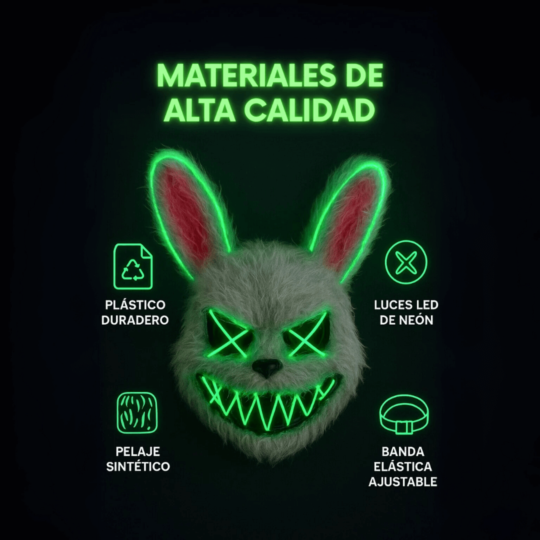 Mascaras de Halloween en peluche luz led