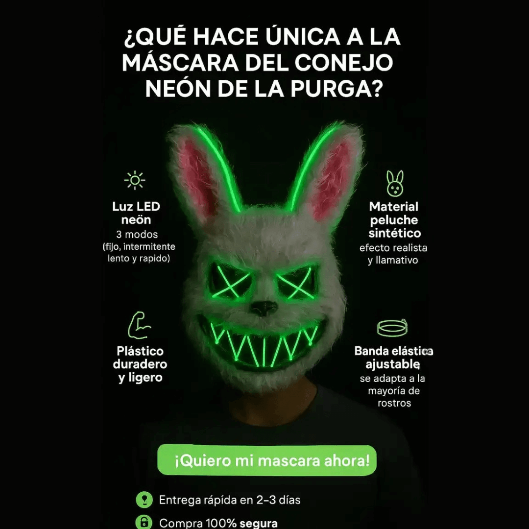 Mascaras de Halloween en peluche luz led