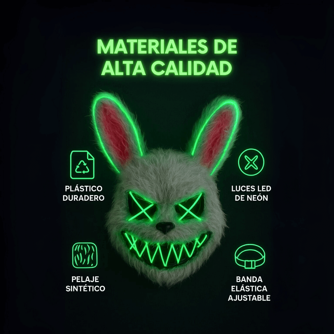 Mascaras de Halloween en peluche luz led