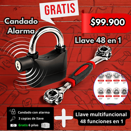 🔧Llave Universal 40 en 1 Multifunción + Candado con alarma GRATIS 🔒