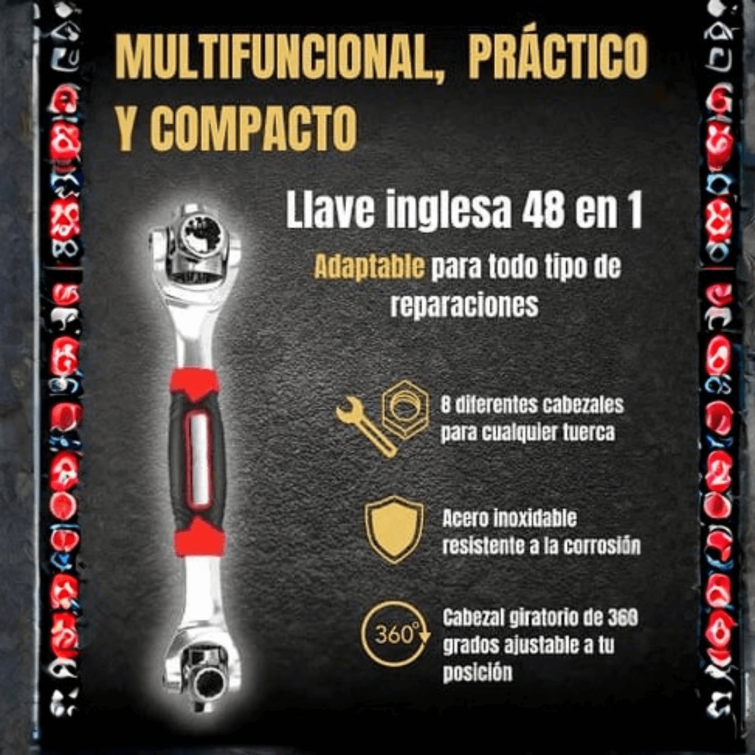 🔧Llave Universal 40 en 1 Multifunción + Candado con alarma GRATIS 🔒