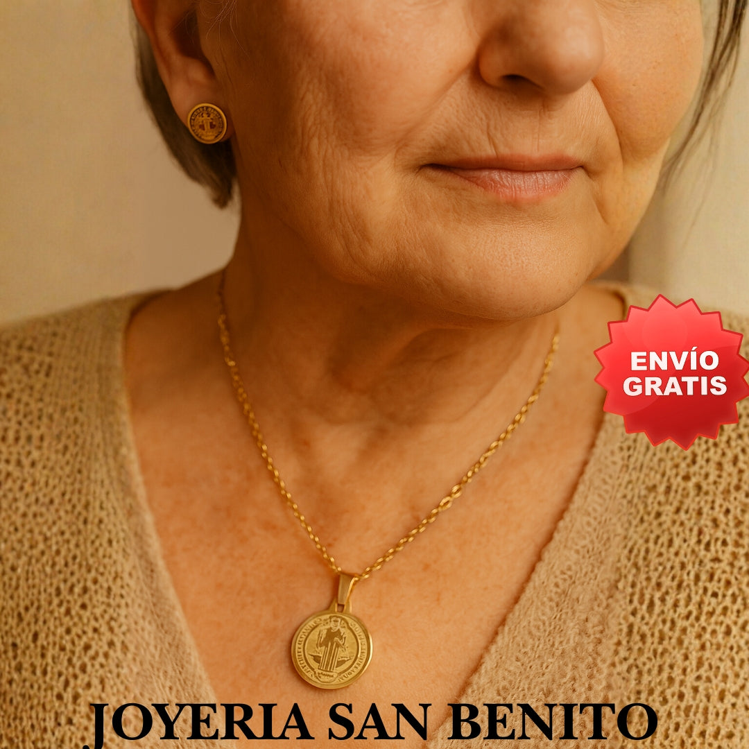 Juego de Cadena y Aretes de San Benito