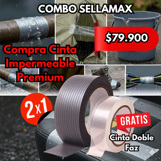 Combo SellaMax - Cinta Impermeable GRATIS Cinta Doble Faz