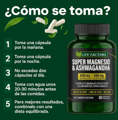 Super Magnesio & Ashwagandha GRATIS Deos - Original Importado.