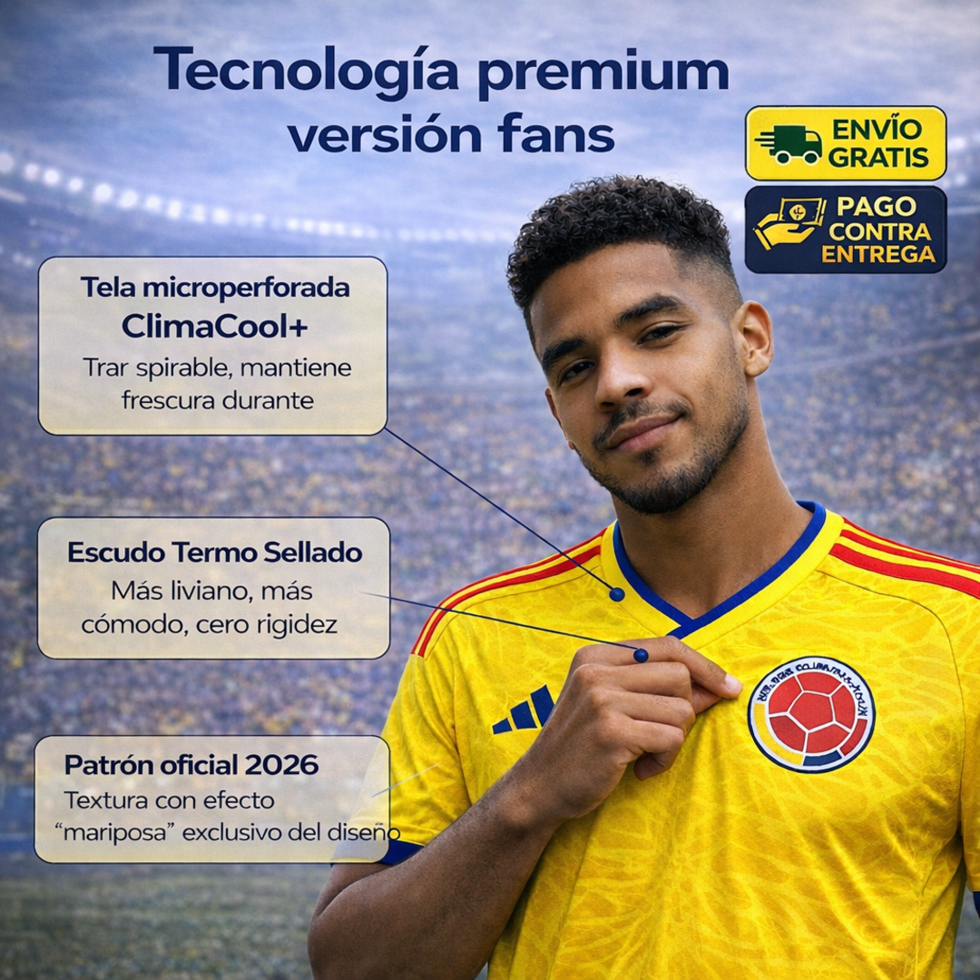 CAMISETA SELECCION COLOMBIA IMPO 1.1 FAN