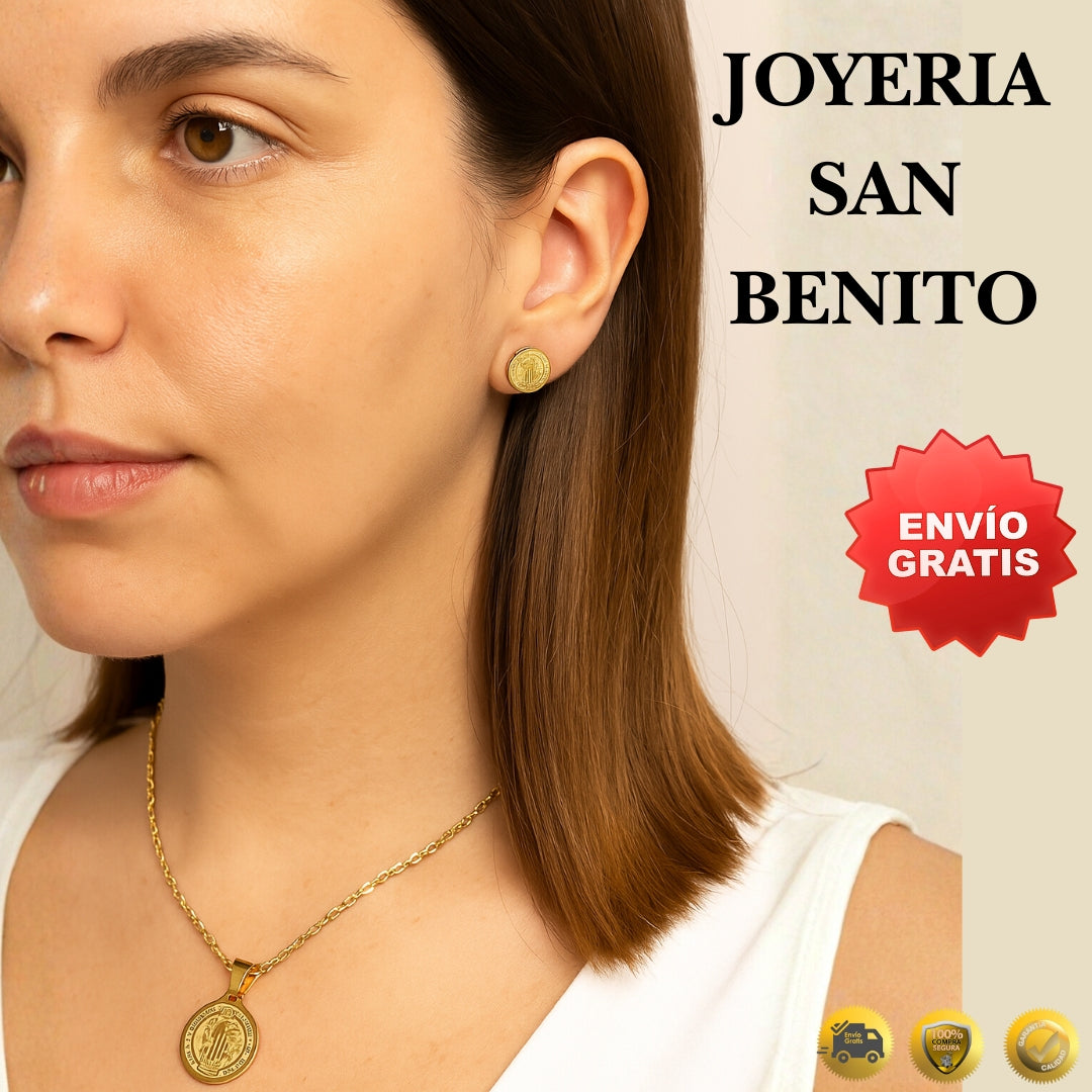 Juego de Cadena y Aretes de San Benito