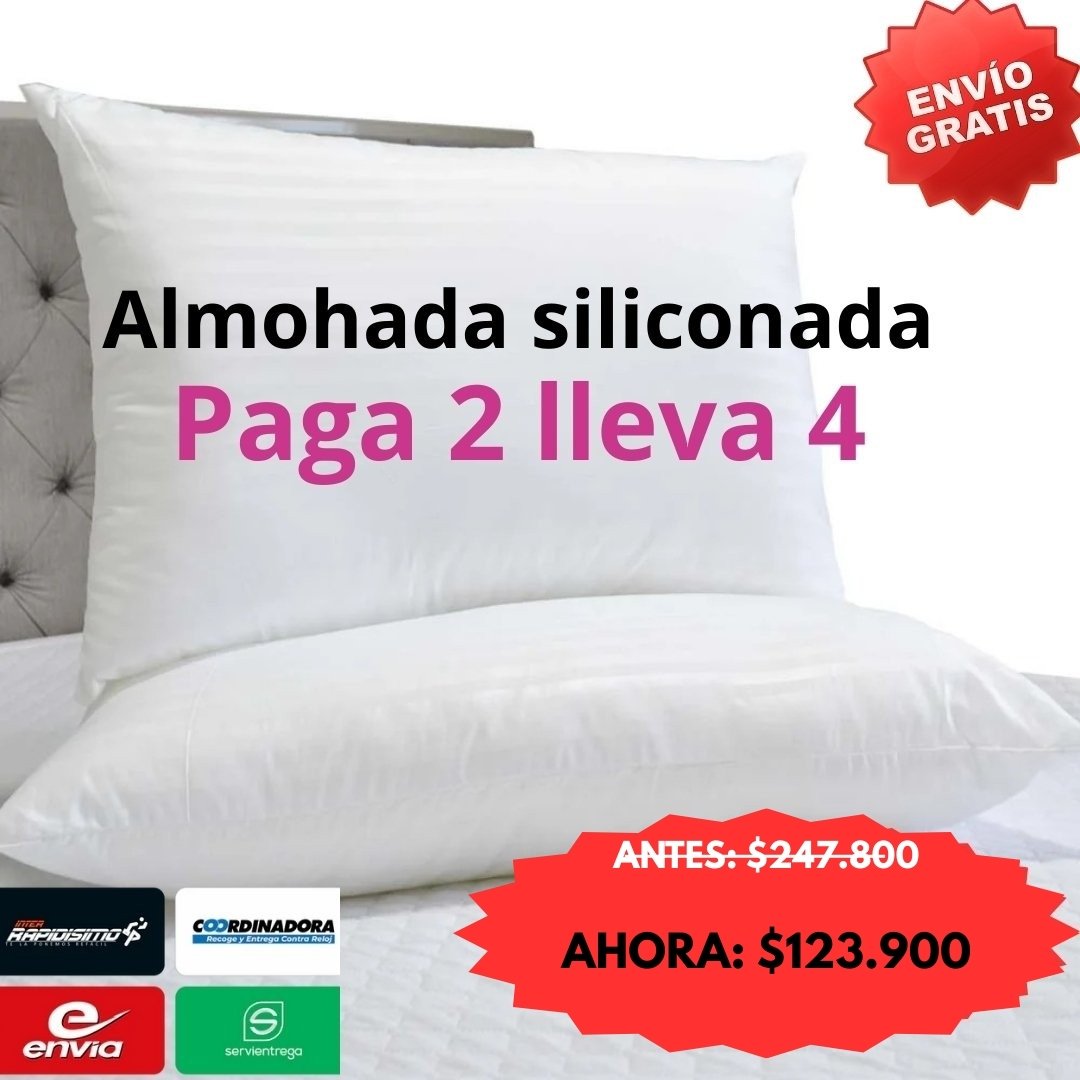 OFERTA ESPECIAL Almohadas Siliconadas  PAGA 2 LLEVA 4 (70x 50 cm)