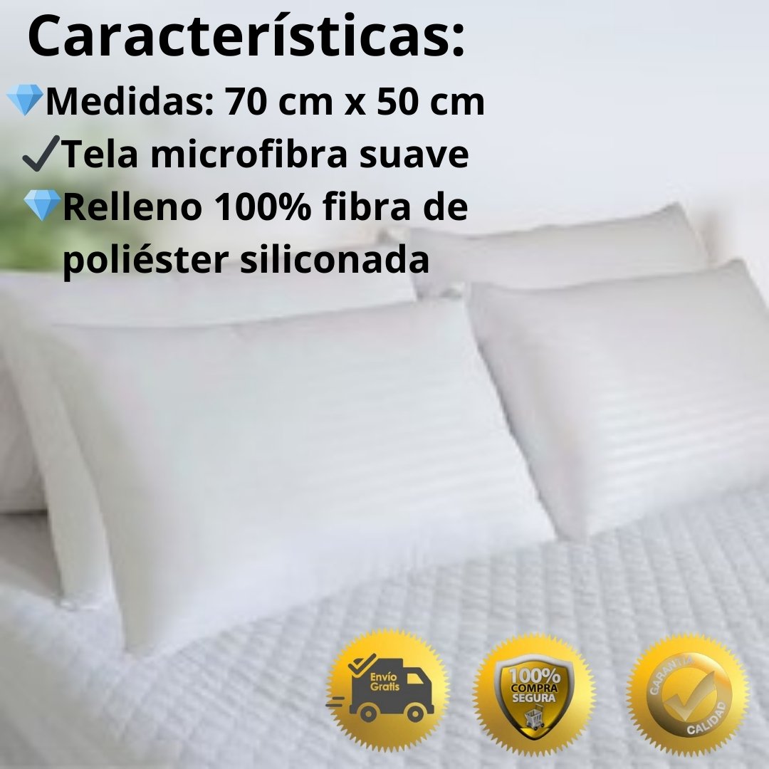 OFERTA ESPECIAL Almohadas Siliconadas  PAGA 2 LLEVA 4 (70x 50 cm)