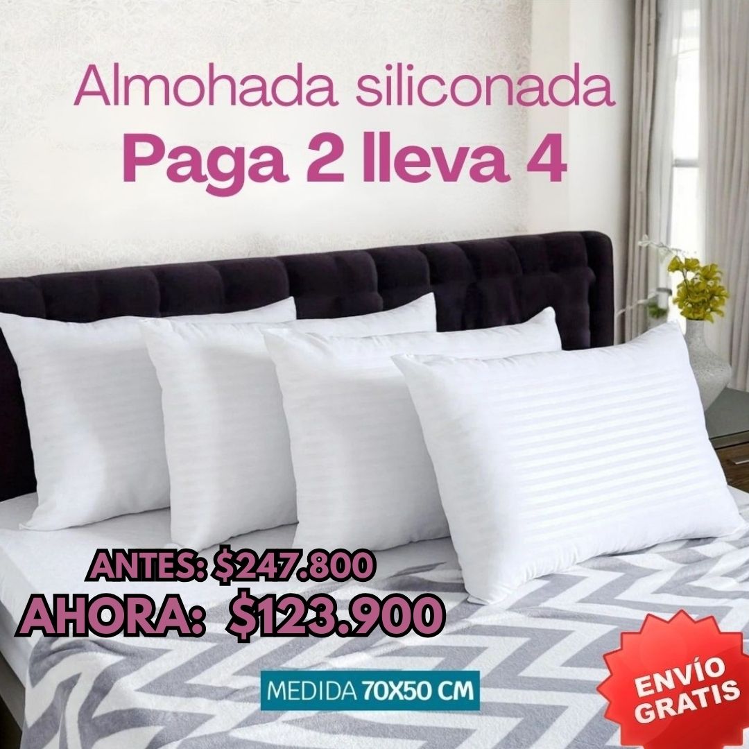 OFERTA ESPECIAL Almohadas Siliconadas  PAGA 2 LLEVA 4 (70x 50 cm)